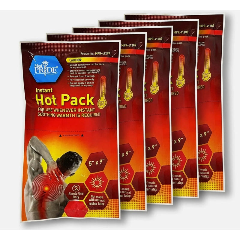 24-Pack MED PRIDE Instant Hot Packs Disposable, Pain Relief, Instantly, 5"x9"