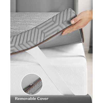 BedStory Firm Mattress Topper (Full) 3in Memory Foam; Removable Cover - Gray