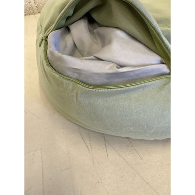 Florensi Round Meditation Cushion, Soft, Side Handle, 16 x 5 Inches, Sage Green