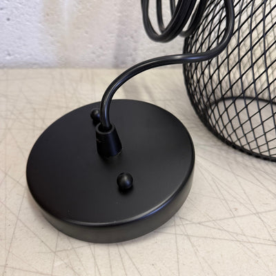 Hanging Cage Chandelier Ceiling Light Hollow Wrought Iron, Black, 6.5" W x 10" H