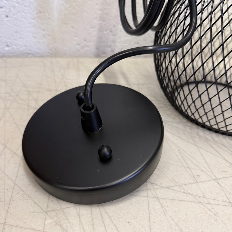 Hanging Cage Chandelier Ceiling Light Hollow Wrought Iron, Black, 6.5" W x 10" H