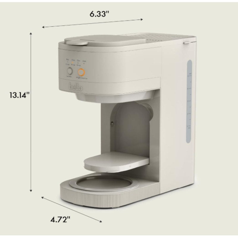 Bella VersaBrew 2-in1 Coffee Maker 3 Sizes Carafes & Single Serve 60oz Tank, Tan
