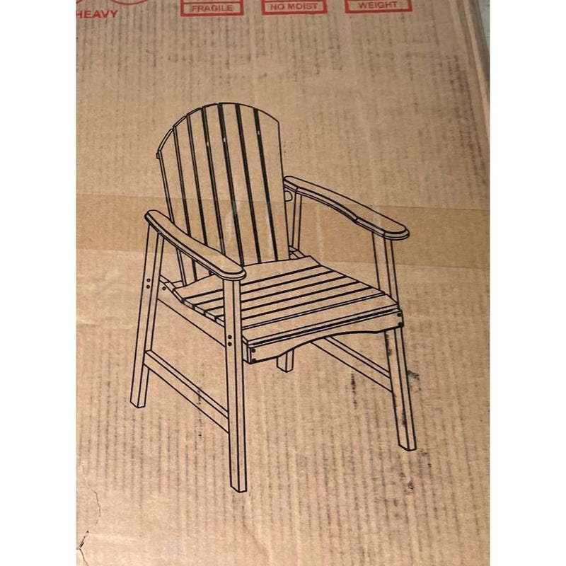 Set of 2 Wooden Adirondack Chairs, Lounger with Arm Rests. White, SEE DETAILS