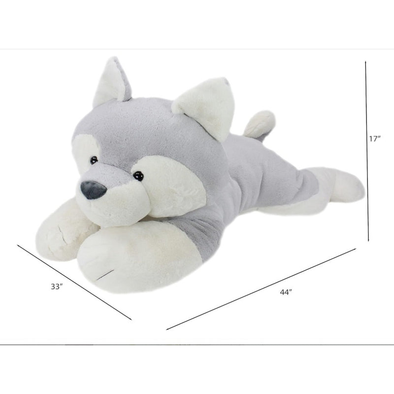 Animal Adventure 44" Husky Sqoosh2Poof Giant, Cuddly, Ultra Soft Stuffed Animal