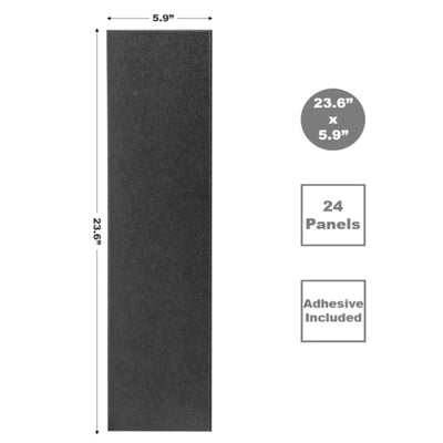 DECORITA Shiplap Felt Wall Panels 23-SqFt Interior Wall Decor, Black 24pcs