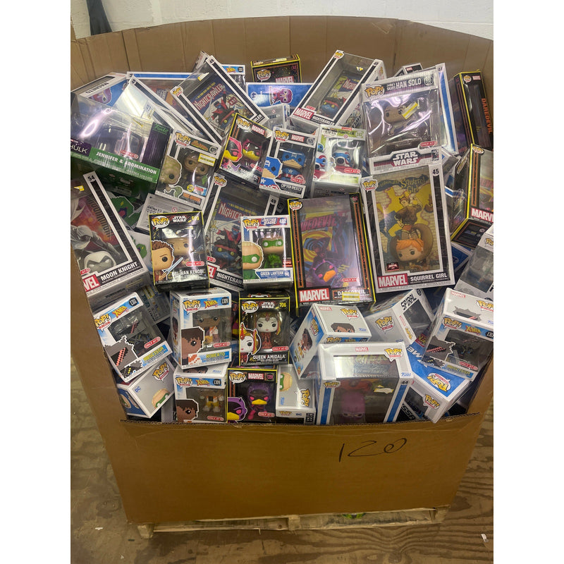 Pallet-of-400 FUNKO POPS, BIG & SMALL, Star Wars, Marvel, WWE, Justice League, Avengers - POP!