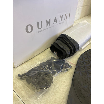 OUMANNI Seat Covers Universal Fit Breathable Suede 2 Front Seat/Headrest Black