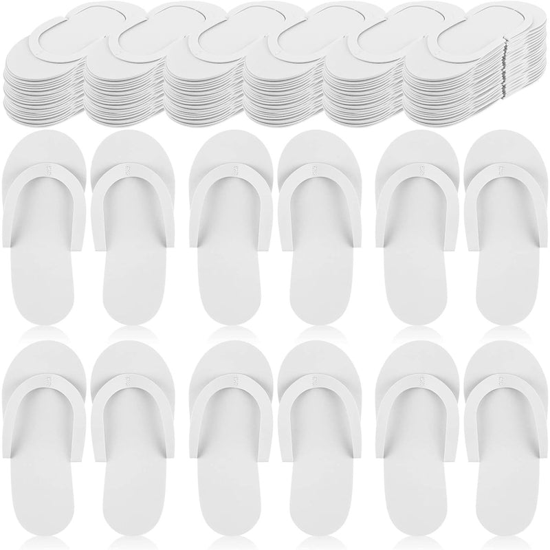 240-Pairs Geyoga Disposable Foam Pedicure Slippers, Spa Sandals- White