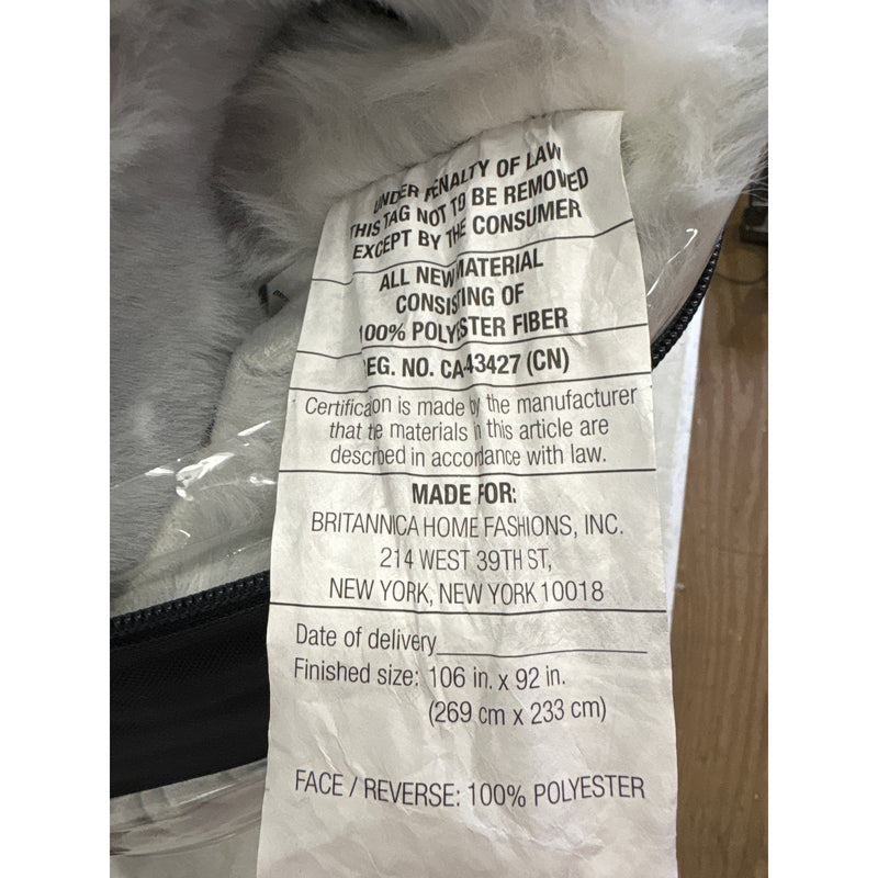UGG Super Soft Comforter Set Gray/White King 106"x92" Bedding Reversible w Shams