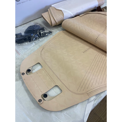 OUMANNI Seat Covers Universal Fit Breathable Suede 2 Front Seat/Headrest Beige