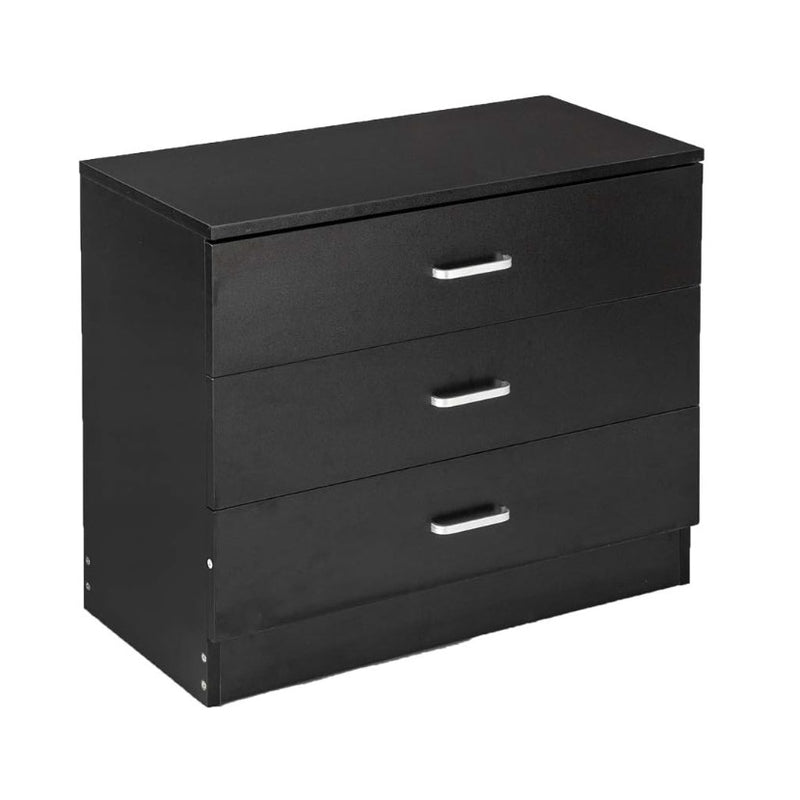 FCH Modern Simple 3-Drawer Dresser, 25.98" x 13" x 22.05" Furniture - Black