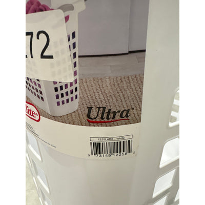 Sterilite White Plastic Laundry Basket w Handles 22.25"L x 17.38"W x 19.88"H