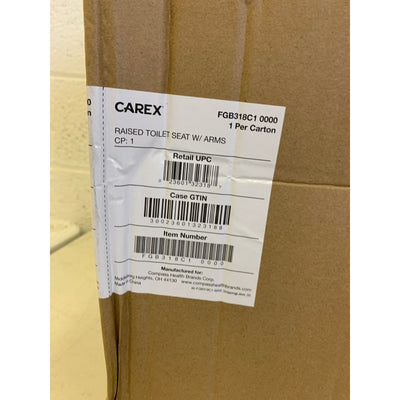 Carex E-Z Lock Raised Toilet Seat with Handles Fits Most Toilets