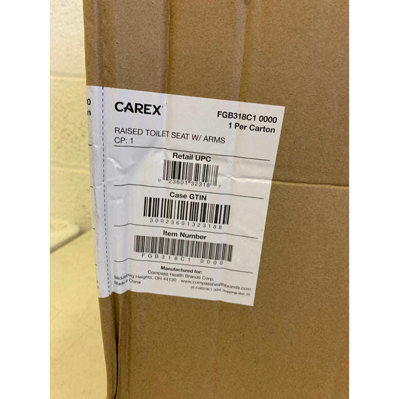 Carex E-Z Lock Raised Toilet Seat with Handles Fits Most Toilets