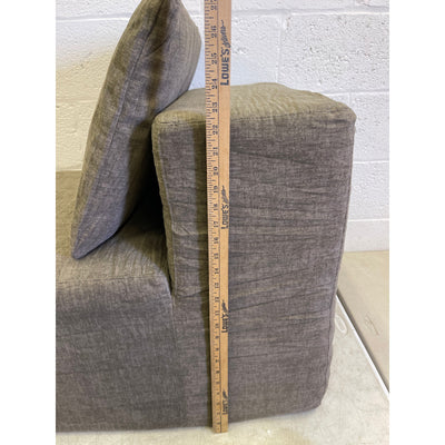 37" x 25" x 23" Floor Seat, Cushion Chair with Soft Fabric, Grey, with Pillow