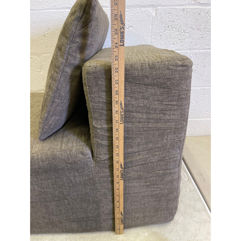 37" x 25" x 23" Floor Seat, Cushion Chair with Soft Fabric, Grey, with Pillow