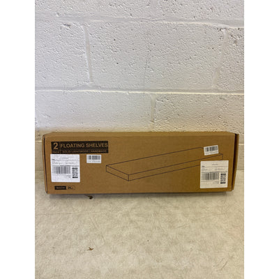 Set-of-2 Floating Shelves for Wall 24-Inch Light Wood Shelves, Modern, BROWN