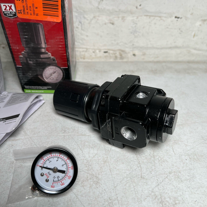 Husky 3/8 in. High Performance Air Regulator, 0-150 PSI 1003211355