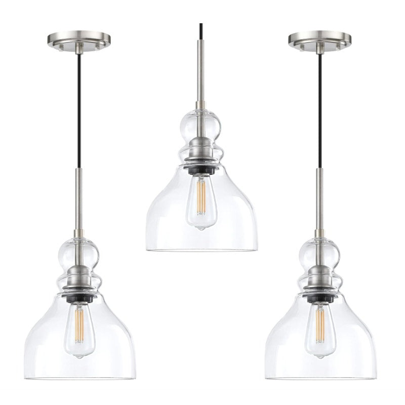 3-Pack Dolaimi House 1-Light Kitchen Island Pendant Ceiling Light 6.5" Glass
