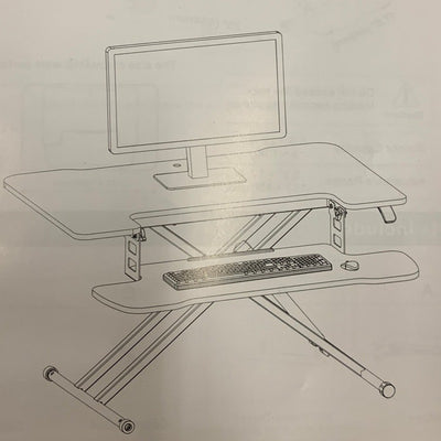 Flexispot 31" Standing Desk Converter RUSTIC COLOR Office Desk w Keyboard Tray