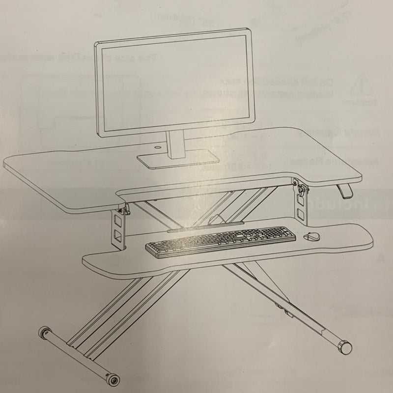Flexispot 31" Standing Desk Converter RUSTIC COLOR Office Desk w Keyboard Tray