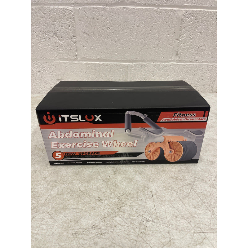 ITSLUX Automatic Rebound Abdominal Wheel with Phone Holder, Silent Wheel Orange