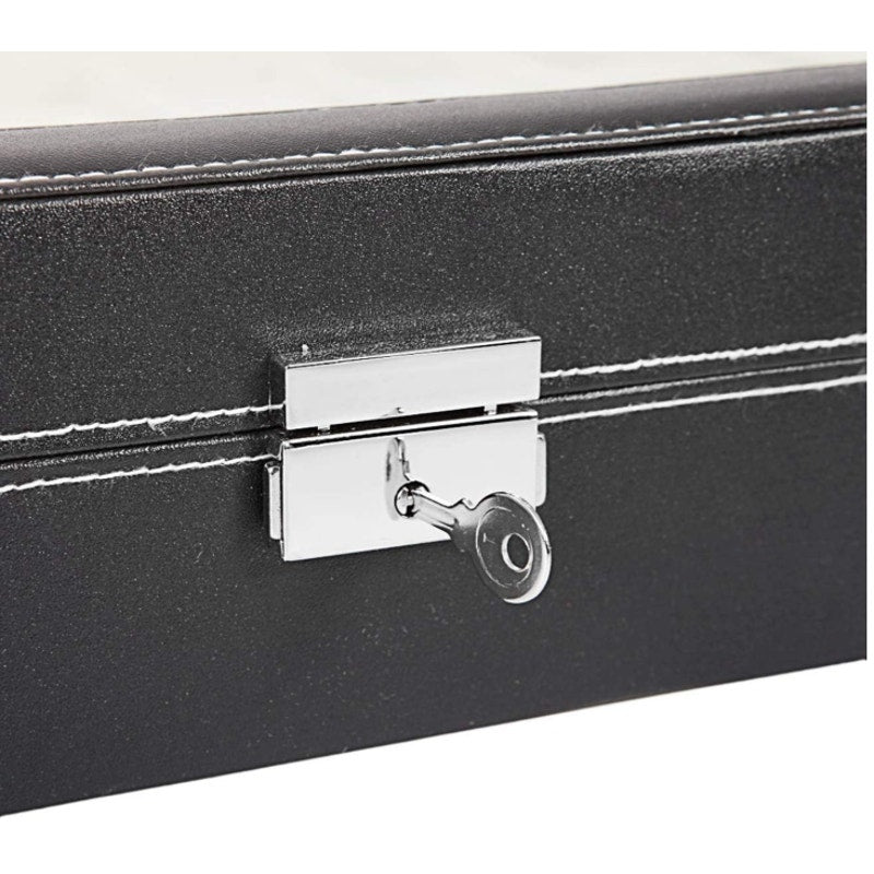 FCH 24-Compartment Watch Collection Box Top-level Opening Style Leather - Black
