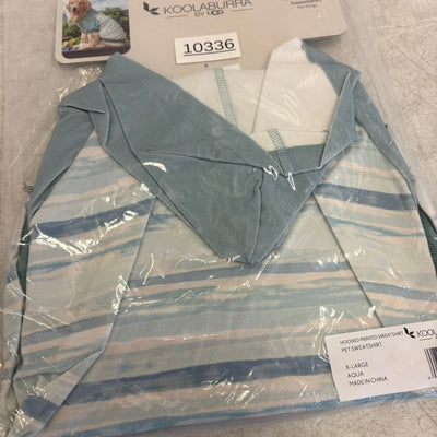 Koolaburra by UGG Pet Hooded Sweatshirt Dog Jacket- 20-21" Collar, Aqua - XL