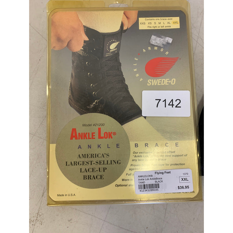 Swede-O Ankle Lok Support with Knit Tongue, XX Large Ankle Brace Black Sprain