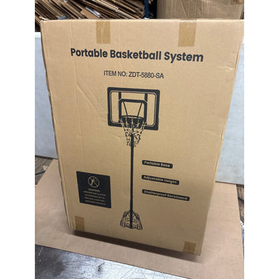 Basketball Hoop 7.2-9.2ft Adjustable, 32" Backboard, Black for Kids Youth Adults