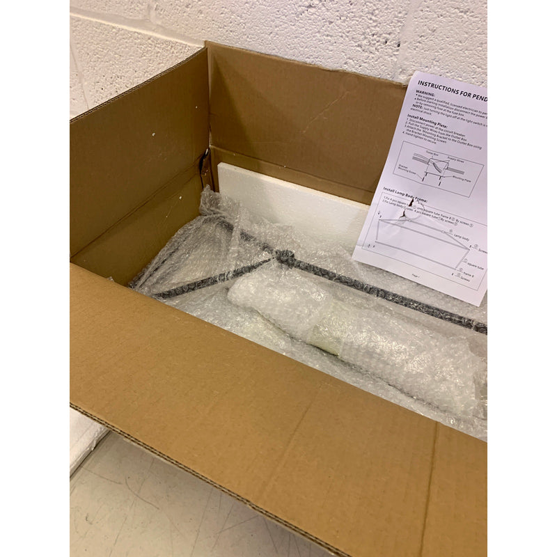 WINSHEN 6-Lights Kitchen Island Pendant Lighting in Black Finish, 43" x 14" x 7"