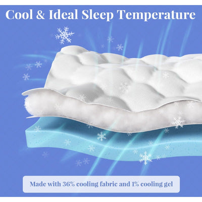 OhGeni Cooling 4-in Dual Layer Twin-XL Mattress Topper, College Dorm / Apartment
