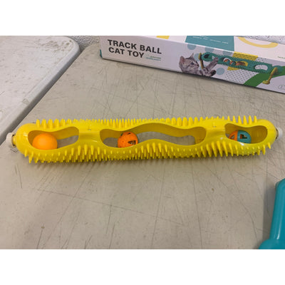 Cat Track Ball Cat Toy / Scratcher Yellow Body, Kitten Activity Game