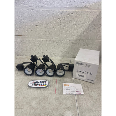 EAGLOD RGBW Track Light Heads, H Type w Remote, 120V Multicolor LED 4Pack Black