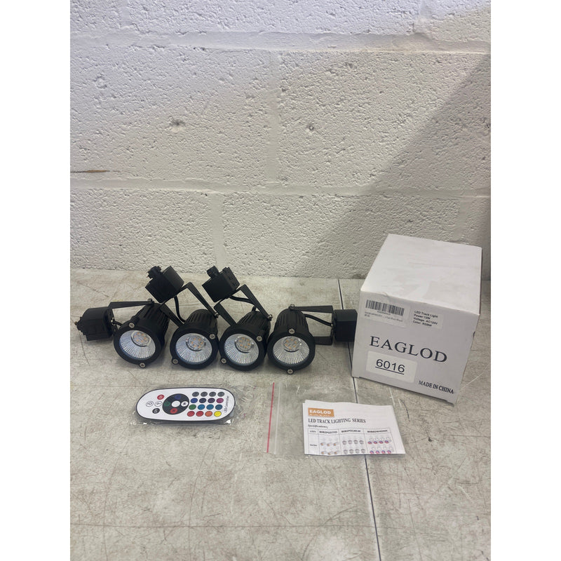 EAGLOD RGBW Track Light Heads, H Type w Remote, 120V Multicolor LED 4Pack Black