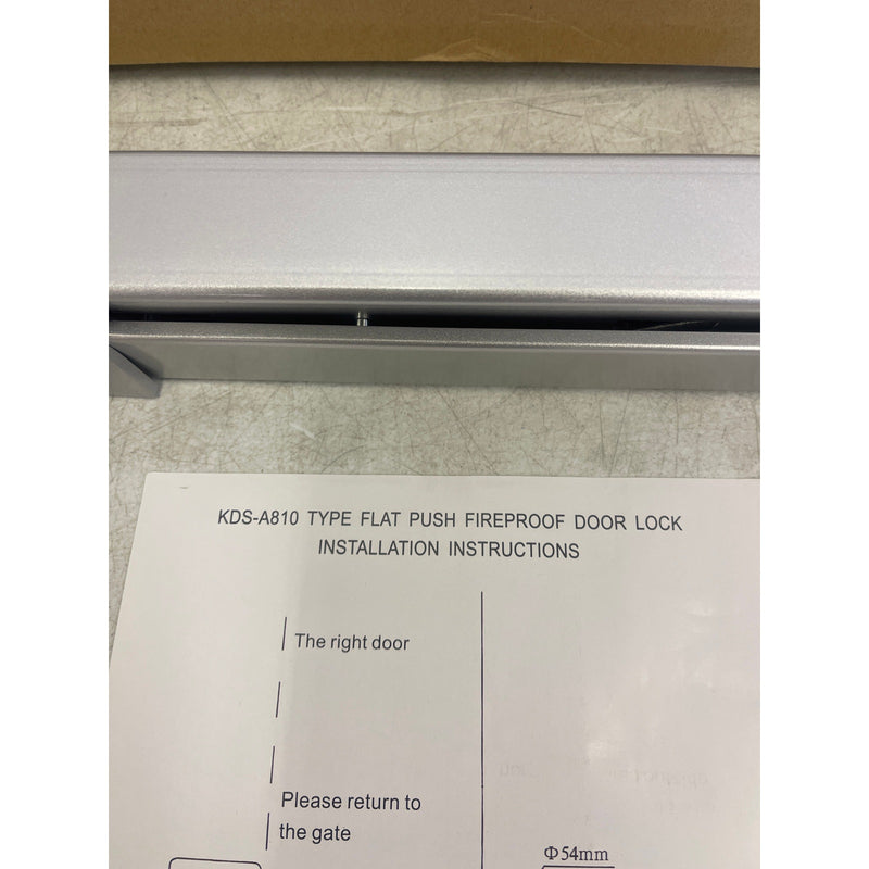 Flat Push Fireproof Door Lock with Key Lock, Exit Device - Silver KDS-A810