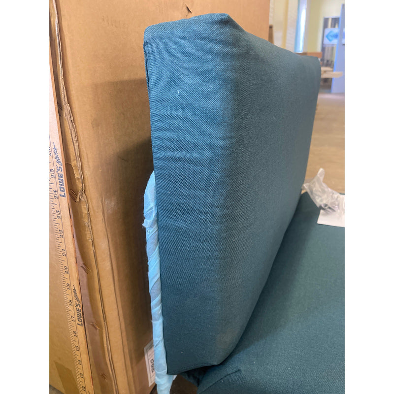 31 x 23 x 27 Inch Green Cushioned Modern Chairs with Black Metal Legs