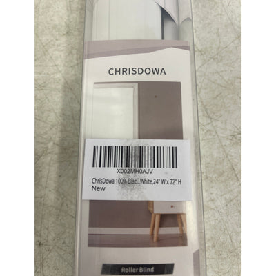ChrisDowa Cordless Blackout Roller Shades for Windows 24" W x 72" H, White