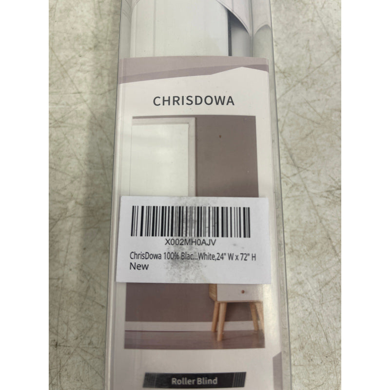 ChrisDowa Cordless Blackout Roller Shades for Windows 24" W x 72" H, White