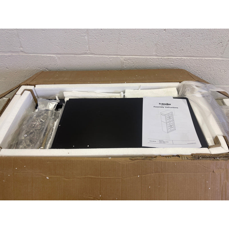 Tribesigns Freestanding Shoe Cabinet with Acrylic Doors and LED Lights - Black