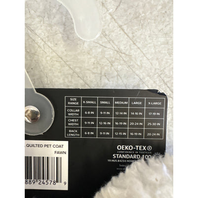 UGG Sherpa Quilted Pet Coat, Hook & Loop Straps, Soft & Cozy, Tan - Small Size