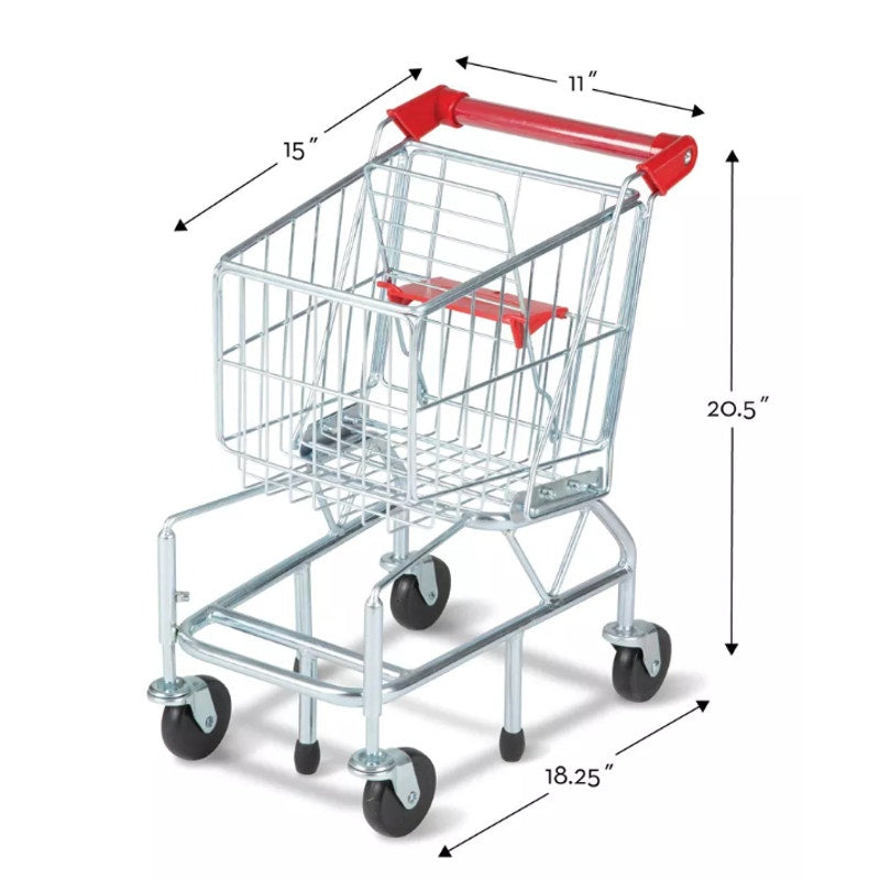 Melissa & Doug Toy Shopping Cart With Sturdy Metal Frame 20.2 x 15 x 14 inches