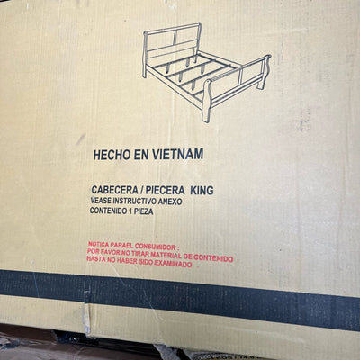 Juego de cabecero, pie de cama y barandilla con diseño de trineo King Champagne Crown Mark Louis Philip