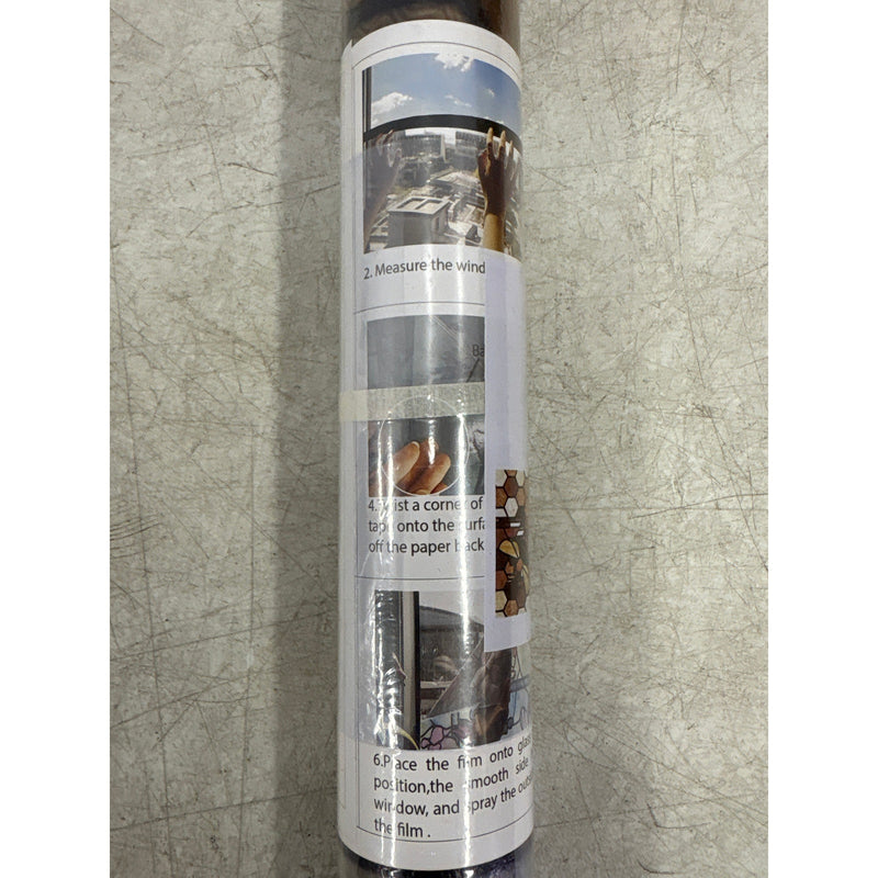 Faux Stained Glass Window Film Double-Sided Static Cling Honey Bee 21"x102"