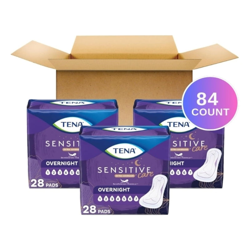 84-Count TENA Sensitive Care Incontinence Pads, Bladder Control Overnight