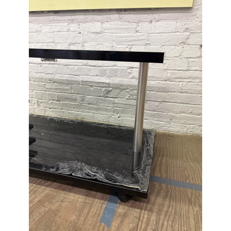 Coffee Table 39.5" L x 20" H x 20" W TV Stand, with LED Light & Remote Black