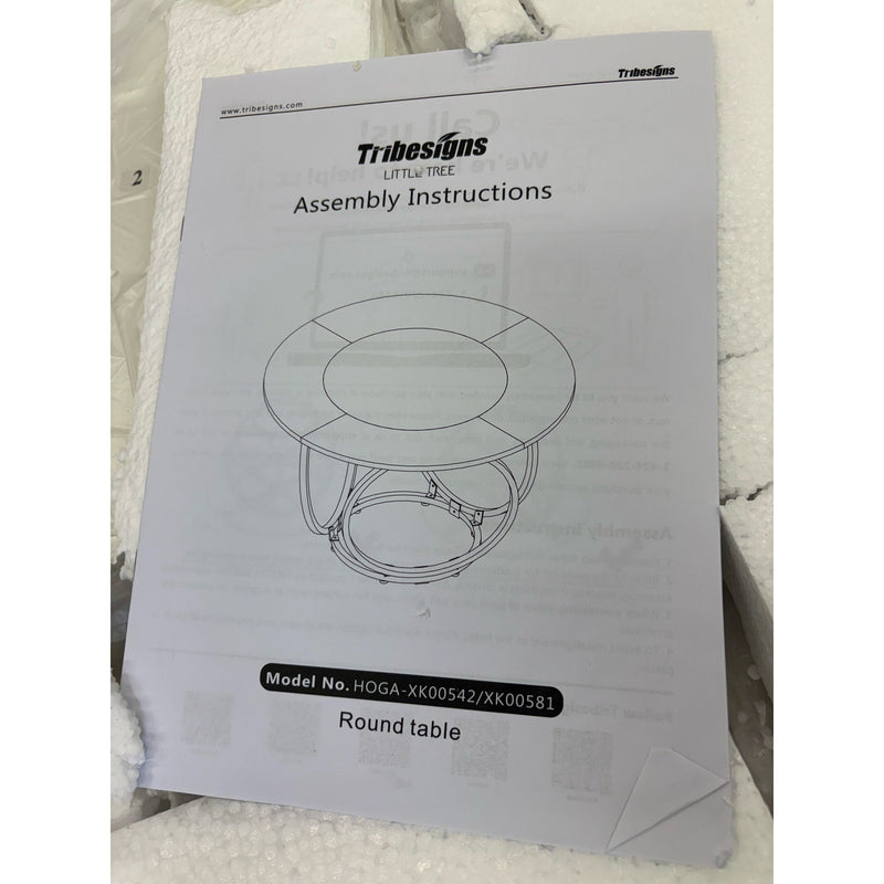 Tribesigns Round Dining Table for 4, Modern 47" Kitchen Table, Gold Metal Base