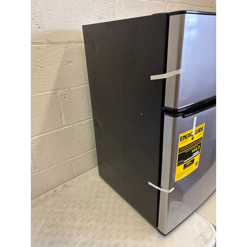 DENTED Whirlpool 3.1 cu ft Mini Refrigerator Stainless Steel 2 Shelves & Freezer