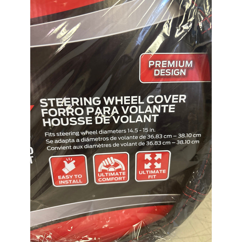 Plasticolor Dodge Deluxe Steering Wheel Cover, Leather-Like, Fits 14.5-15.5"