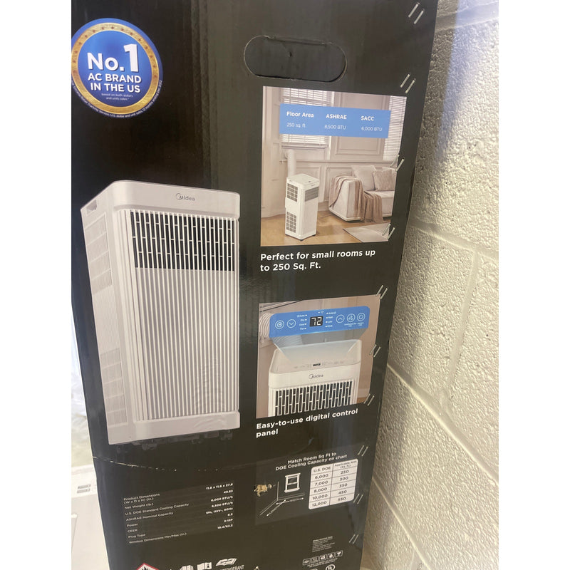 Midea Smart Air Conditioner 6,000 BTU DOE Portable Standup w Wheels 250 SqFt